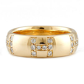 HERMES 18k Yellow Gold Diamond Ring LXKG-624