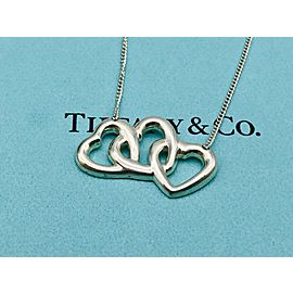 Tiffany & Co. Sterling Silver Elsa Peretti Triple Open Heart Necklace