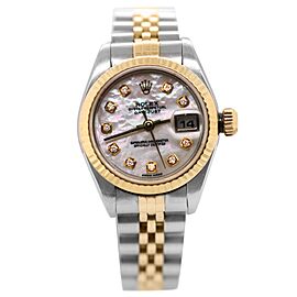 Rolex Datejust White MOP Diamond Dial Watch