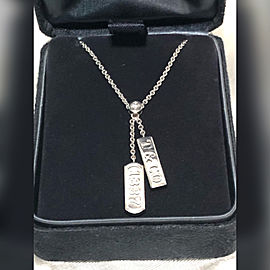 Tiffany & Co. 750 White Gold 1837 with Diamond 16” Necklace
