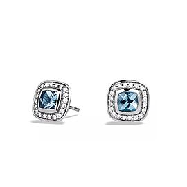 David Yurman Petite Albion Earrings with Blue Topaz and Diamonds