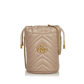 Gucci GG Marmont Leather Chain Bucket Bag