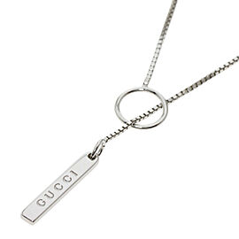 GUCCI 18K white Gold lariat Necklace