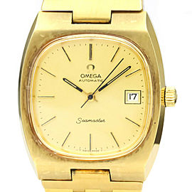 OMEGA Seamaster Date Cal 1012 Gold Plated Automatic Watch 166.0240 LXGoodsLE-290