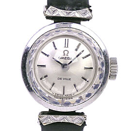 OMEGA De Ville Stainless steel/leather Hand Winding Watch