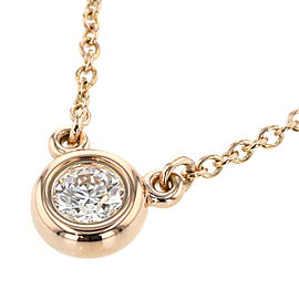 TIFFANY & Co 18k Pink Gold 1P Diamond Necklace LXGBKT-733
