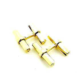 Cartier 18K Yellow Gold Baton Slide Lock Cuff Links