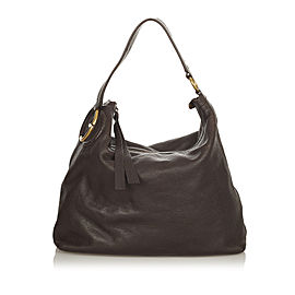 Twill Leather Shoulder Bag