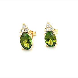 Natural Tourmaline Diamond Earrings 14k Gold 1.87 TCW Certified $2,950 210759