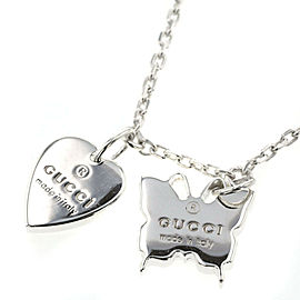 GUCCI 925 Silver Heart butterfly Necklace LXGBKT-1160