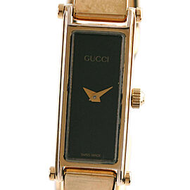 GUCCI gold Stainless Steel Quartz Women blackDial Watches LXNK-41