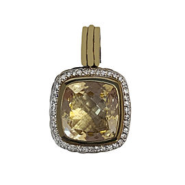 DAVID YURMAN Silver & Gold Citrine Diamond 20mm Albion Enhancer Pendant