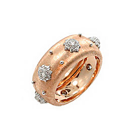 Buccellati 18K Rose Gold & Diamond Band Ring Size 6