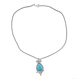 Diamond Turquoise Gold Pendant Necklace