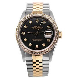 Rolex Datejust Black Diamond Dial Automatic Watch