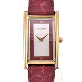 GUCCI Rectangle 2600L Gold Plated Quartz Watch LXGJHW
