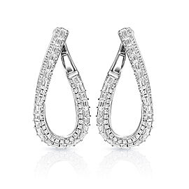 Hajar Carat Diamond Hanging Earrings for Ladies in 18kt White Gold