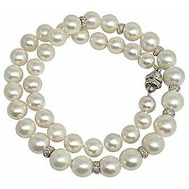 South Sea Pearl Diamond Necklace 14k Gold 11.75 mm 18" Certified $15,000 821046