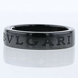 BVLGARI K18WhiteGold / diamond / Black ceramic Double logo Ring LXGBKT-155