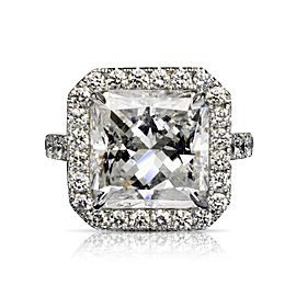 13 CARAT RADIANT CUT E COLOR SI1 CLARITY HALO DIAMOND ENGAGEMENT RING 18K WHITE GOLD CERTIFIED 10 CT E SI1 MIKE NEKTA