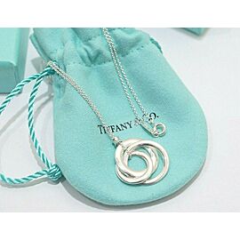 Tiffany & Co Sterling Silver 1837 Interlocking Triple Circles Necklace J0035