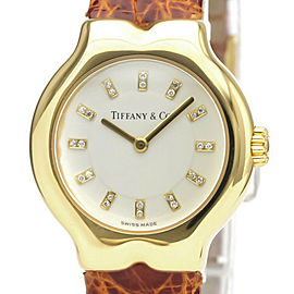 TIFFANY & Co Tesoro Diamond 12P 18K Yellow Gold Quartz Watch L0130 LXGoodsLE-424