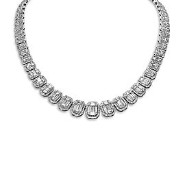 Halle Carat Combine Mixed Shape Diamond Necklace in 14kt White Gold