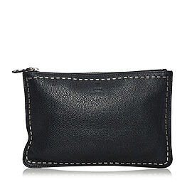 Fendi Selleria Leather Clutch Bag