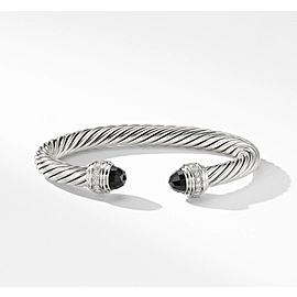 David Yurman Cable Bracelet with Black Onyx and Diamonds, 7mm