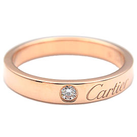 Cartier Engraved 1P Diamond Ring Rose Gold #51 US5.5-6 EU51