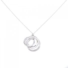 Tiffany & Co 925 Silver 1837 Interlocking Circle Necklace E0258