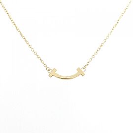 Tiffany & Co 18K Yellow Gold T Smile mini Necklace E1038