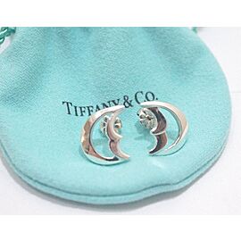Tiffany & Co Sterling Silver Paloma Picasso Crescent Moon Earrings