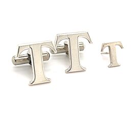Tiffany & Co Estate T Cufflinks + Tie Pin Set