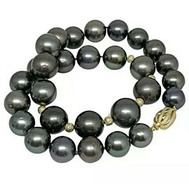 Diamond Tahitian Pearl Necklace 14k Gold 16.7 mm 19.5" Certified $19,470 915543