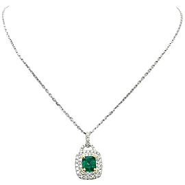 Diamond Emerald Necklace 18k Gold 1.95T CW Italy Certified $3,950