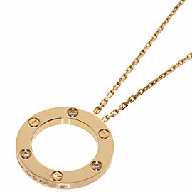 CARTIER 18K Pink Gold Love Circle Diamond Necklace