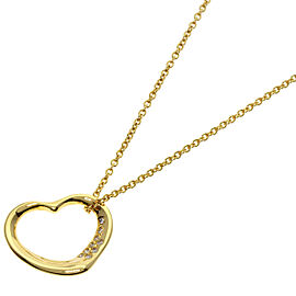 Tiffany & Co 18K Yellow Gold Open Heart Diamond Necklace QJLXG-2505