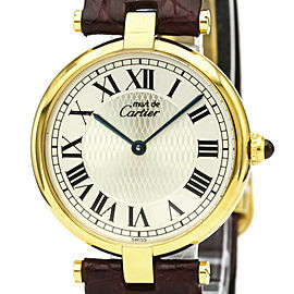 CARTIER Must Vendome Gold Plated Quartz Watch LXGoodsLE-453