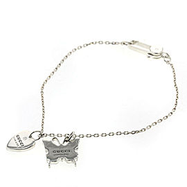 GUCCI 925 Silver Butterfly Heart Bracelet LXGBKT-613