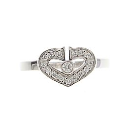 Cartier 18K white Gold C Heart Ring LXGYMK-340