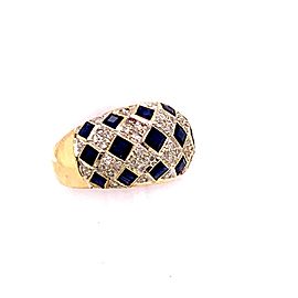 Diamond Sapphire Ring 14k Gold 2.14 TCW Checkerboard Certified $2,850 606974