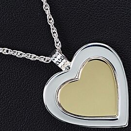 Tiffany & Co 925 Silver/18K Gold vintage Heart combination Necklace LXNK-747