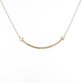 TIFFANY & Co 18k Pink Gold T Smile Small Necklace LXGYMK-375