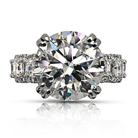 11 CARAT ROUND CUT G COLOR VS1 CLARITY DIAMOND ENGAGEMENT RING 18K WHITE GOLD CERTIFIED 7 CT G VS1 BY MIKE NEKTA