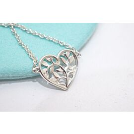 Tiffany & Co Sterling Silver Olive Leaf Heart Bracelet