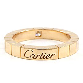 Cartier 18K Pink Gold Lanieres Logo Wedding Diamond US 4.5 Ring LXWBJ-760