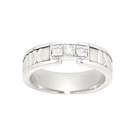 Tiffany Co.18k White Gold Atlas Diamond US:6 Ring