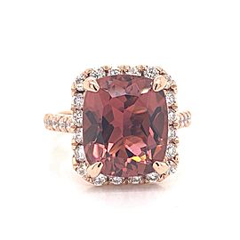 Tourmaline Rubellite Diamond Ring 14 kt 7.45 tcw Certified $6,950