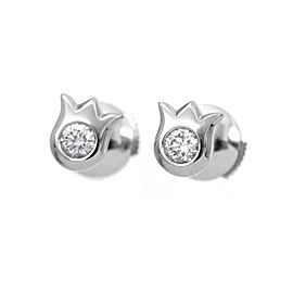 Cartier 18k white Gold Lily of the Valley Diamond Pierced Earrings